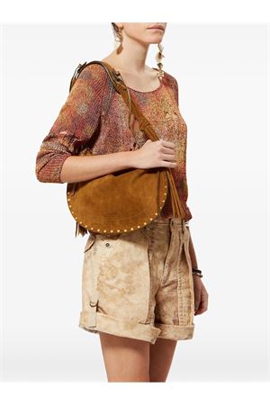 Brown suede calfskin leather shoulder bag ISABEL MARANT | BF0066FGD2C17M50CO